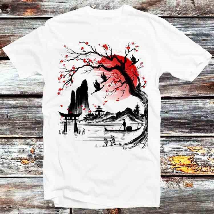 

Japanese Dream Painting Illustration Art T Shirt B539 4XL
