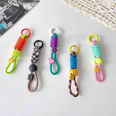 Portachiavi alla moda Portachiavi con cordino intrecciato creativo per custodia per telefono Donne Anti-smarrimento Cordoncino in corda con nodo Portachiavi per auto Accessori fai da te