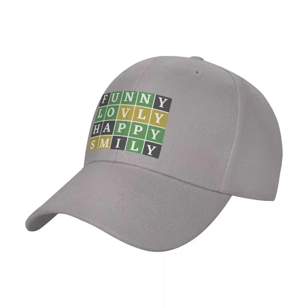 Learn happiness through Wordle Puzzle Game -Enjoy, Lovly, Happy, Smily Baseball Cap Hat Man Luxury Baseball Unisex Women's