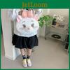 Cute White The Aristocats Cartoon Large Capacity Plush Backpack For Daily Use