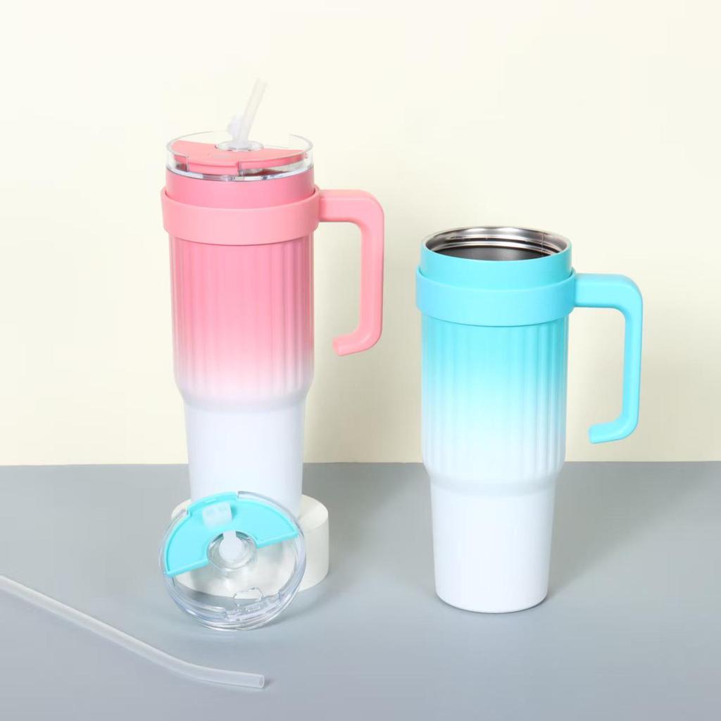 Third Gen 40oz Handle Thermos Cup, 304 Stainless Steel, Large Capacity for Vehicles, Ice Cooler Cup.