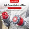 Waterproof, Explosion-Proof Industrial Aviation Plug & Socket: 3-Pin, 4-Pin, 5-Hole, 63A/125A Male & Female Connector
