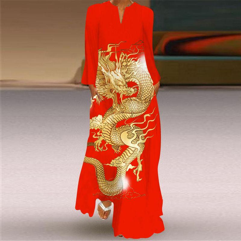 Butterfly Pattern Print Long Sleeve Dress Spring/Summer Thin Silm Slim Looking Dress Stage Photo Catwalk Performance Wear