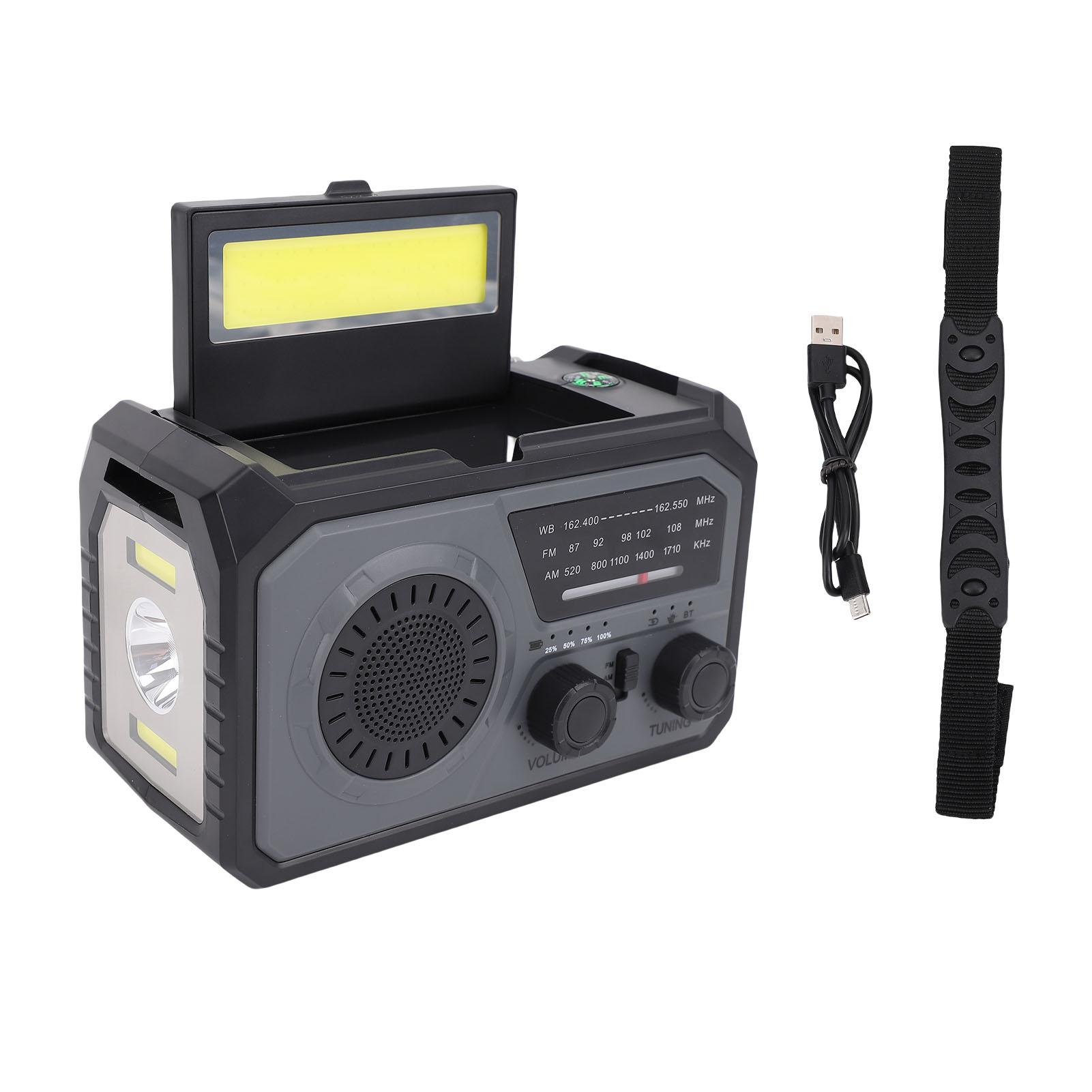 

Аварийное радио 16000 мАч Power Bank Зарядное устройство для телефона SOS Компас Светодиодный фонарик Лампа для чтения Солнечная ручная