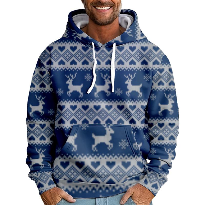 Merry Christmas Hoodies Harajuku Funny Reindeer Graphic Hooded Sweatshirts Women Santa Claus Pullovers Clothing