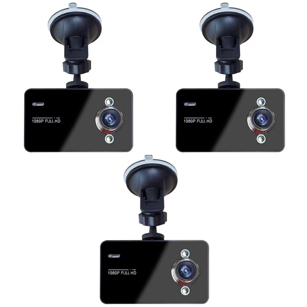 1-3PC 3 Channel Car DVR HD 1080P 3-Lens Inside Vehicle Dash CamThree Way Camera DVR Recorder Video Registrator Dashcam Camcorder