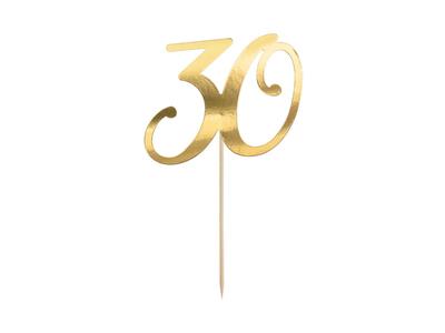 Partydeco Topper Na Tort 30 Zloty 20 5Cm