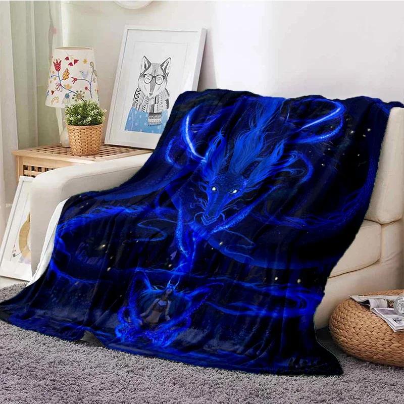 Colorful Dragon Blanket Dragonsoft Plush Blanket, Flannel Blanket Throw Blanket For Living Room Bedroom Sofa Cover