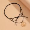 European and American metal ins irregular hollow pendant necklace geometric rose wax thread knotted necklace