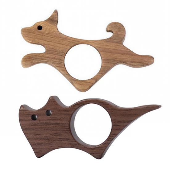 Wooden Thumb Bookmark for Cats Dogs Walnut Page Holder One-Handed Reading Portable Book Clip Handcrafted Gift for Book Lovers