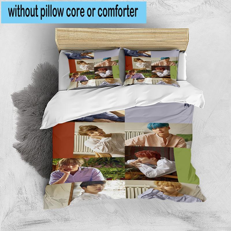 3 Stück K-Pop Musikgruppe 3 Stück Bettwäsche, inklusive 3 Stück Bettbezug und 2 Stück Kissenbezüge. Perfekt für Weihnachten, ideal für Schlafzimmer, Wohnheimzimmer