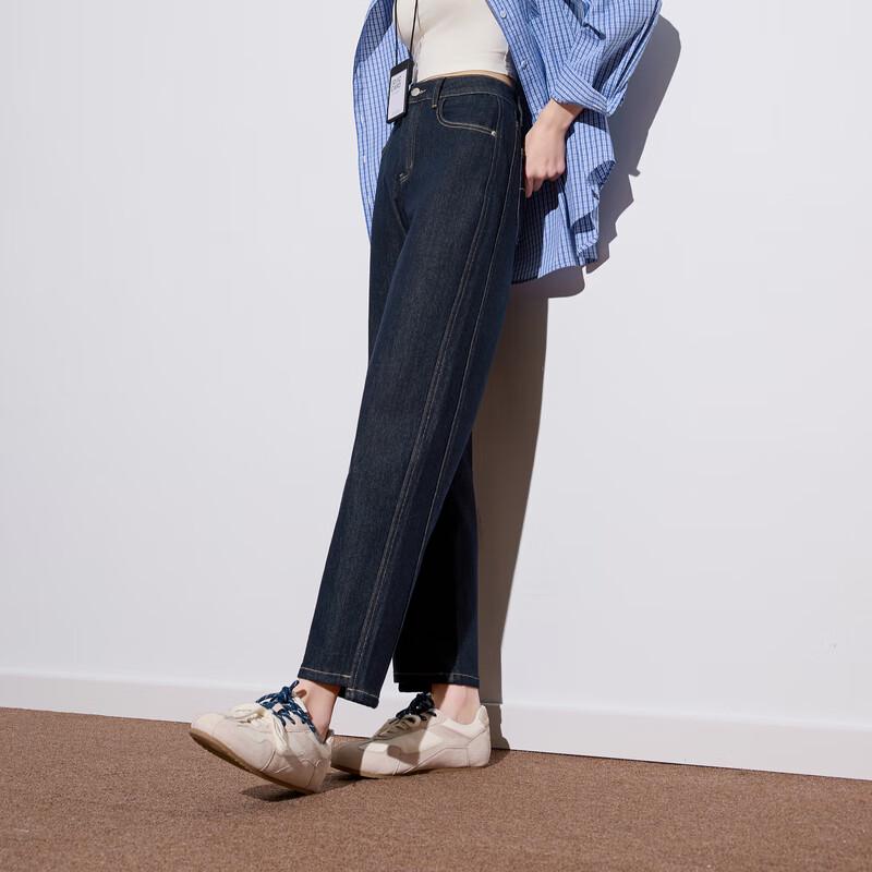 

Sancai High-Waist Fade-Resistant Straight Cigarette Ankle Jeans S