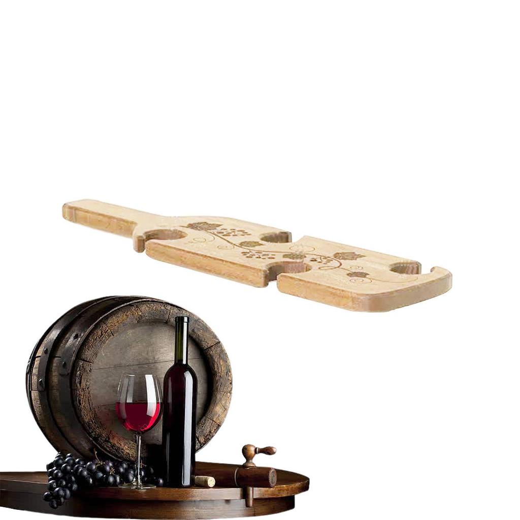 Cheap Wood Serving Wine TrayUnder Wine Glass HolderWine Glass