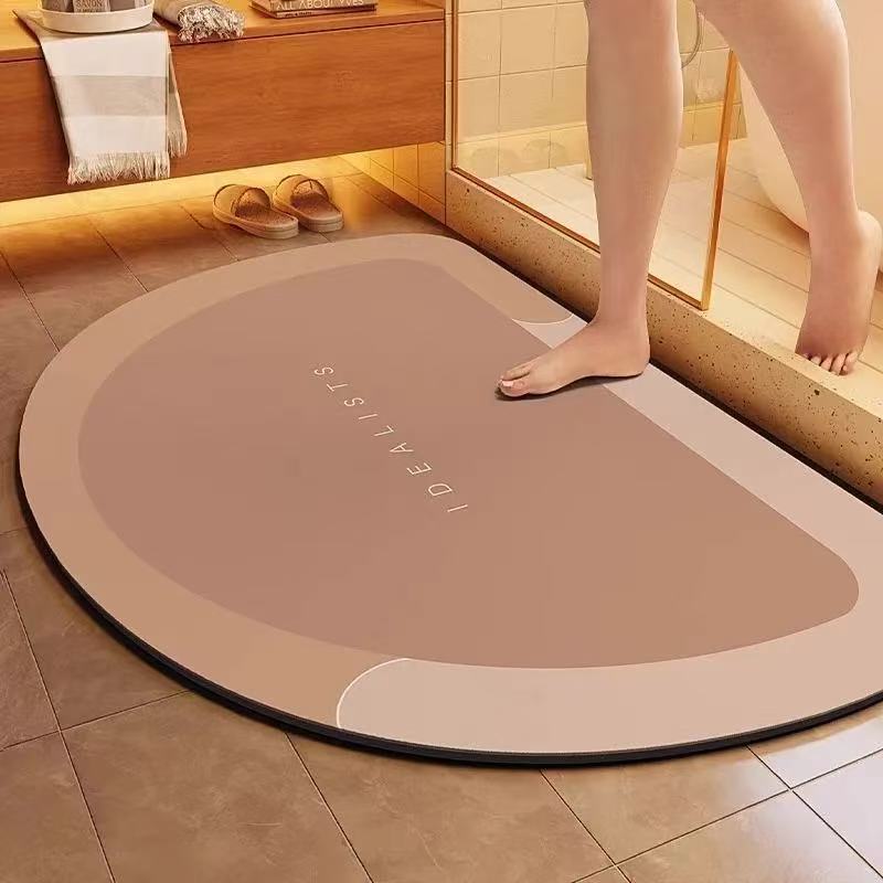 60*90CM Ultraabsorberende Hurtigtørkende Badematte- Myk, Sklisikker Diatoméjorddesign for Dusj, Badekar& Dør, Perfekt Hjemmedekorasjonstilbehør