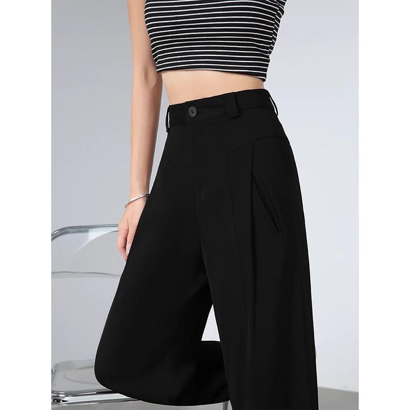 Women's High-Waisted Gray Wide-Leg Trousers - Spring/Autumn 2025 Collection