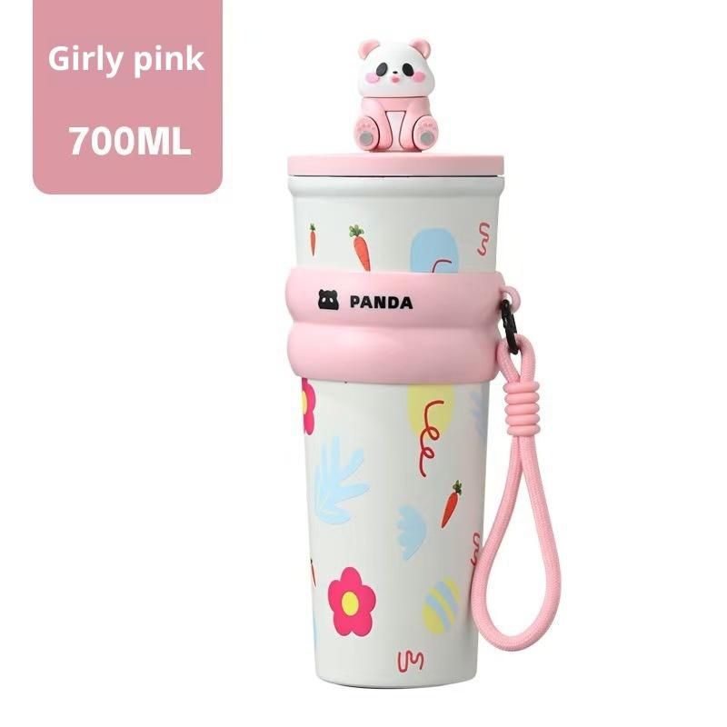 Nerūdijančio plieno Didelis Karališkas Puodelis Didelės Talpos Automobilinis Kavos Puodelis Arbatos Vandens Butelis Termosas Nešiojami Puodeliai Puodeliai su Šiaudeliu