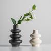 Modern Ceramic Vase Minimalist Matte Finish Unique Geometric Design Decorative Flower Pot for Home Office Airbnb Stylish Elegant