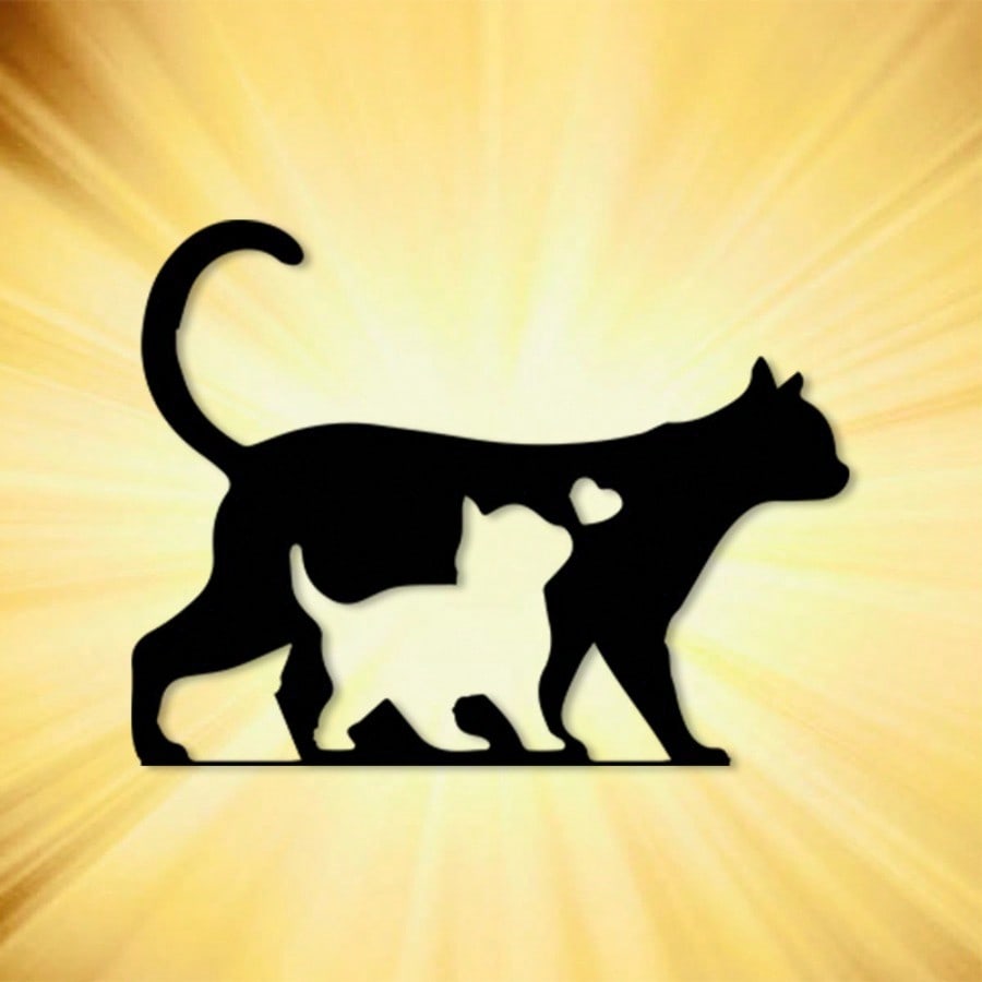 Cat Family Metal Wall Art Sculpture Kids Room Decor Gift Cat Lovers Durable Metal