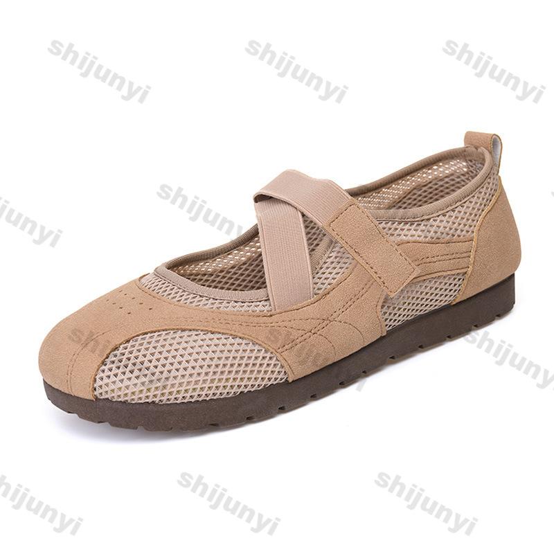 Fashion Women's Ballet Shoes Summer New Mesh Breathable Soft Sole Outdoor Sneakers Lightweight Comfortable Fashion Luxury Casual Flats