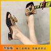 2025 New Low-heeled Cool Slippers Women Wear Bows Internet Celebrities Thick Heel Summer One-word Drag Fashion Versatile Sandals