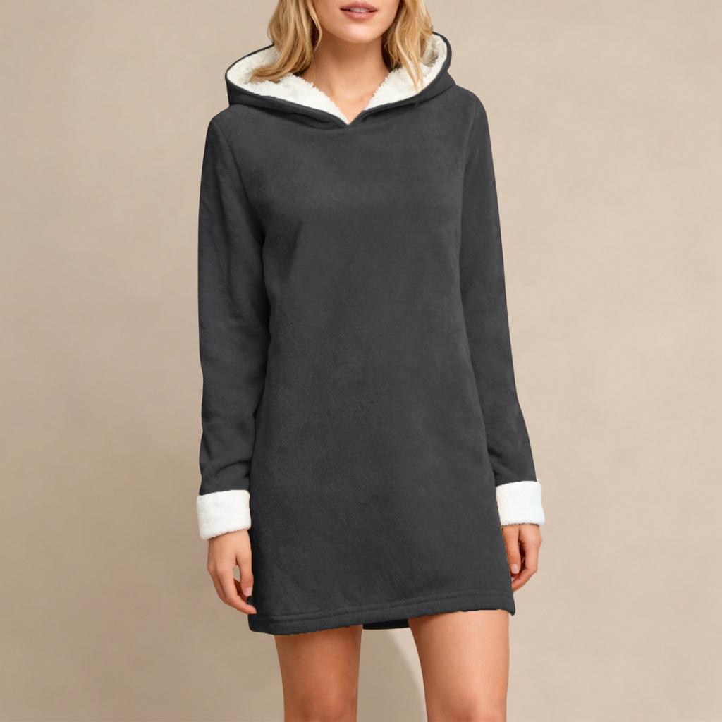 Damen Locker Einfarbiges Oberteil Verdickt und Fleece Lammfell Warm Enganliegende Basisschicht