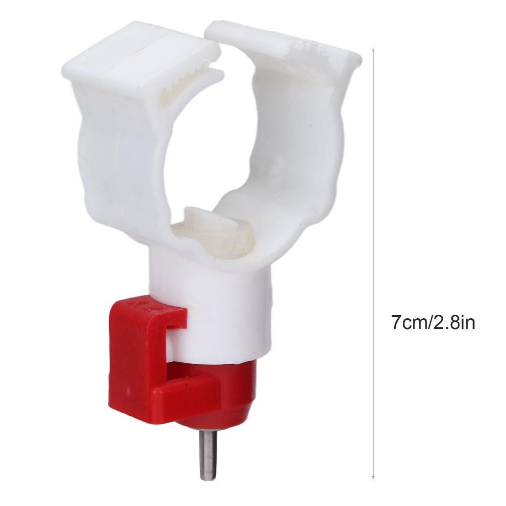 20Pcs Plastic Chicken Nipple Feeder Red & White Chicken Nipple Drinker Poultry Rearing
