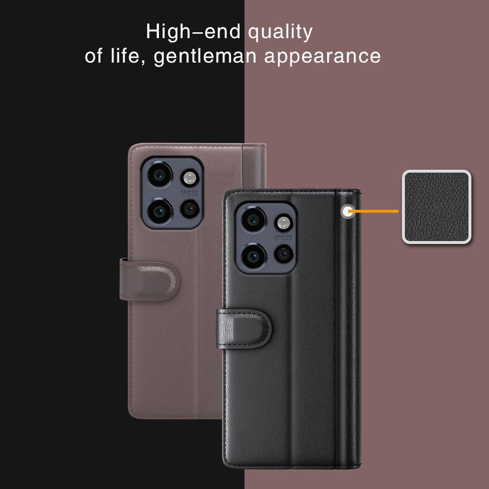 Pro Motorola Edge 50 Neo 5G/Moto S50 5G/Thinkphone 25 5G Pouzdro Pravý Štípaný Kožený Kryt na Telefon s Peněženkou Stojánkem