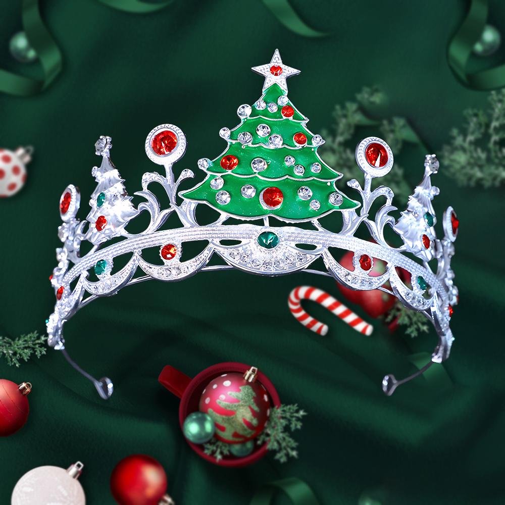 2025 Neue Modische Weihnachts-Krone Unisex Weihnachts-Requisite Tiaras Geeignet für Feiertags-Zusammenkünfte Abendessen Tragen Weihnachtsgeschenk