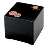 Boîte Jubako Wakaizumi avec Temari Noir 3 Laques, 6,5 pouces (Intérieur noir), Tiers, H-154-2A
