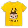 2025 Popular Children's Clothing Short Sleeved LABUBU Ugly and Cute Pattern Round Neck T-shirt Cartoon Style Girl's Top