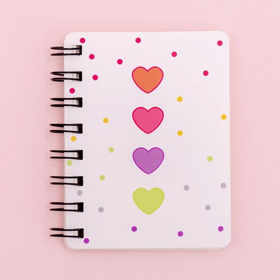 2Pcs Cartoon Coil Notebook Mini A7 Portable Spiral Memo Pad for Students Cute Flower Notebook for Journaling School Travel