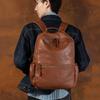 Leather Women's Outdoor Travel Backpack Vintage Large Capacity School Backpack Men's Satchel Backpack for 15.6-inch Laptop Bag