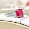 Gesi En Jewelry: European & American Style Gem-Inlaid Open Square Ring for Women