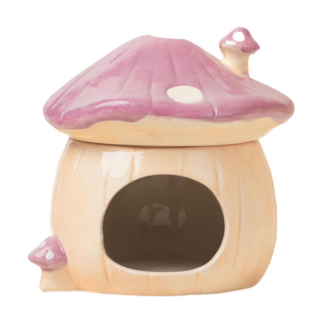 Ceramic Hamster House Guinea Pig Hideout Hamster Nest Mushroom Shaped Cave for Rats Dwarf Hamster Hedgehog Chipmunk Gerbils