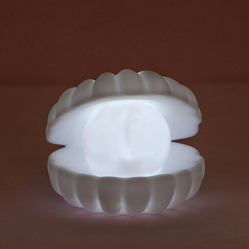 Neu Keramik Shell Perle LED Nachtlicht Streamer Fee Shell Nordic Nacht Lampe Nacht Wohnkultur Schlafzimmer Nacht