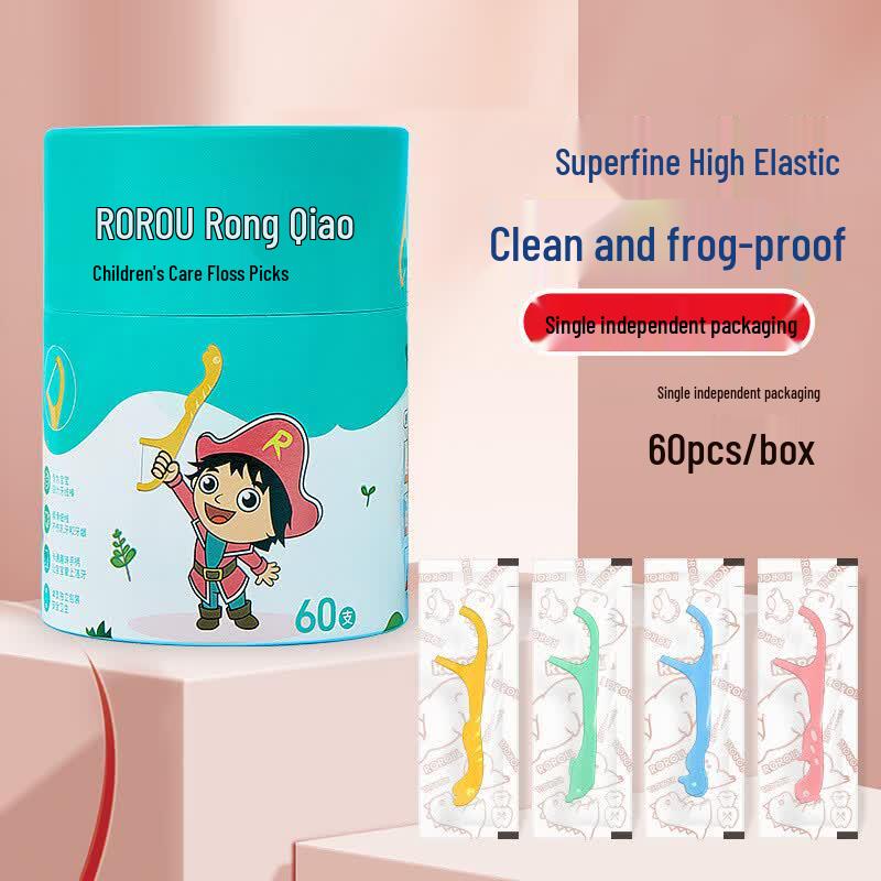 Rongqiao Kids Individually Wrapped Portable Dental Floss Sticks