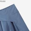 ZANZEA Dames Casual Elastische Taille Effen Kleur Losse Lange Rokken