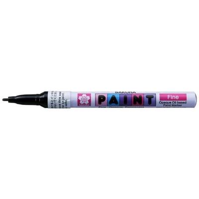 Marcador permanente - SAKURA - Marcador de pintura fino - Negro - Punta de fibra - Indeleble
