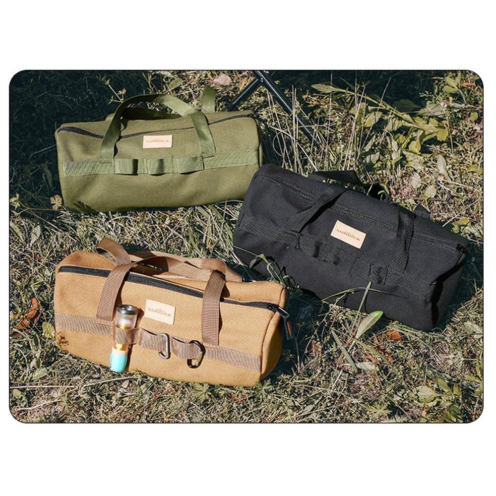Portable Ground Nail Organizer Zipper Closure Canvas Carry Bag Tent Peg Storage Bag  Outdoor Hiking