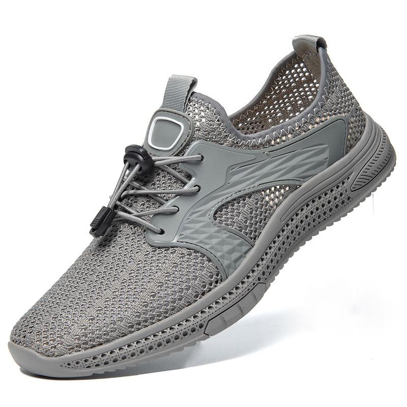 

Men s shoes Korean version fashion breathable British fly-woven mesh shoes running shoes men s casual sports shoes tide 45 серый
