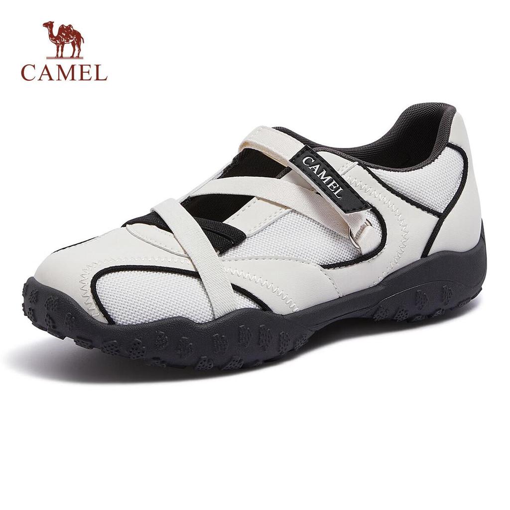 Camel Women's Ballet Style Colorblock Hook and Loop Patchwork Thin Sole Casual Shoes L26M577016