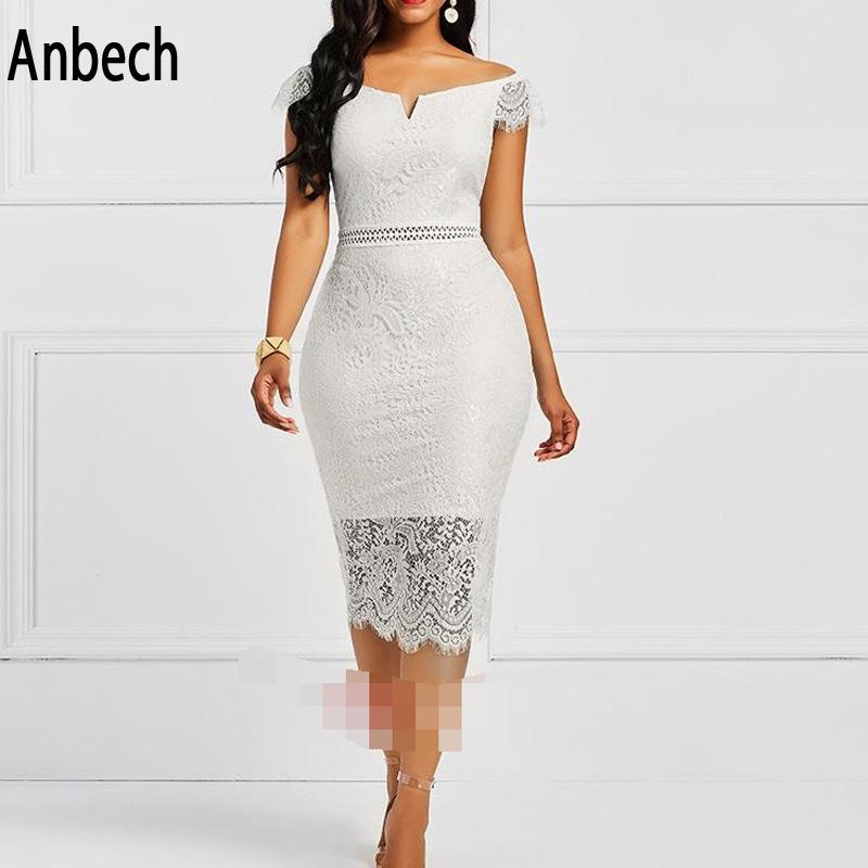 

Chic Lace One-Shoulder Short-Sleeve Dress M вина червоного кольору