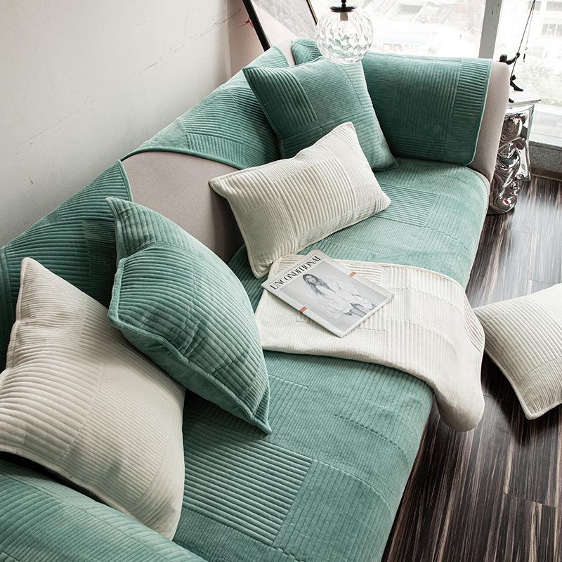Modern Simple Milk White Fashion Sofa Cushion Thickened Non-Slip Sofa Cover Autumn And Winter Four Seasons Three-Person Sofa Cushion