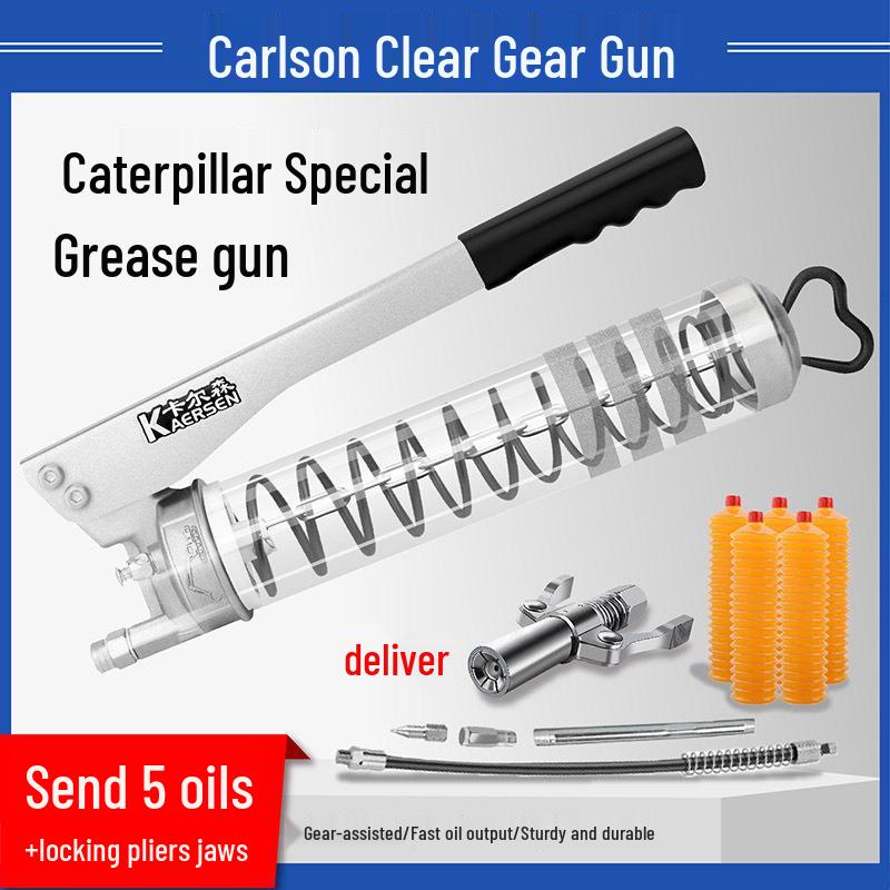 Carlson Zipper Grease Gun: Mini Excavator Chain Type Mechanical Lubricating Oil Bullet Gun