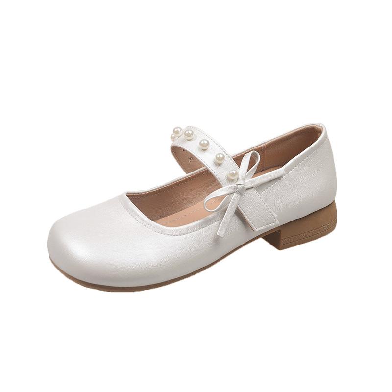 

Retro silver French round head light mouth thick heel single shoes women s summer 2025 new with skirt versatile Mary Jane women s shoes 35