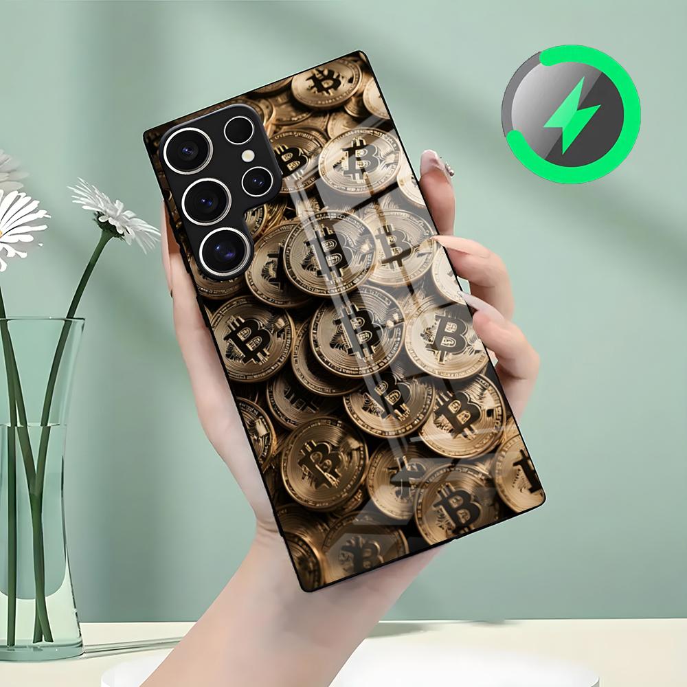 Bitcoin Phone Case For Samsung S26 S25 S24 S23 S22 S21 S20 Edge Ultra Plus FE For Magsafe Glass Case