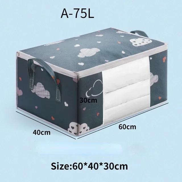 Wardrobe Organizer Large Capacity Quilt Storage Bag Clothing Box Bedding Container Polyester Fabric Dustproof Storage Bags
