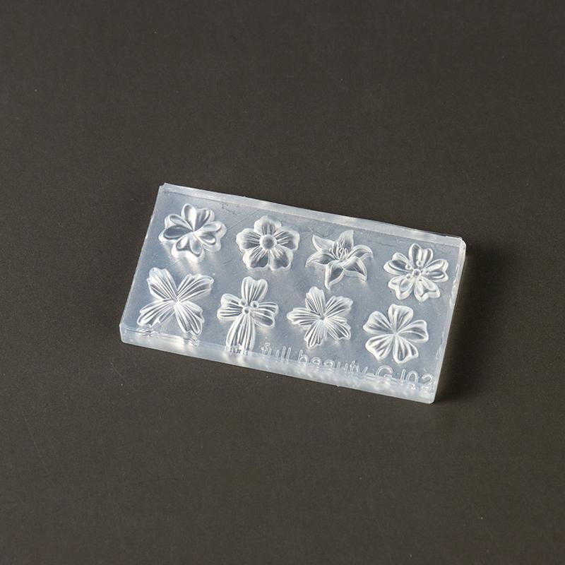 Spring Flower Petals Silicone Nail Mold Three-Dimensional Floral Diy Design Manicure Template Carving Nail Art Stencil Tools