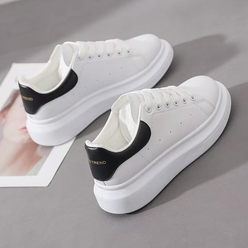 New Women's Thick-soled Shoes Spring Fashion Versatile Casual Shoes Korean Style Outdoor White Shoes