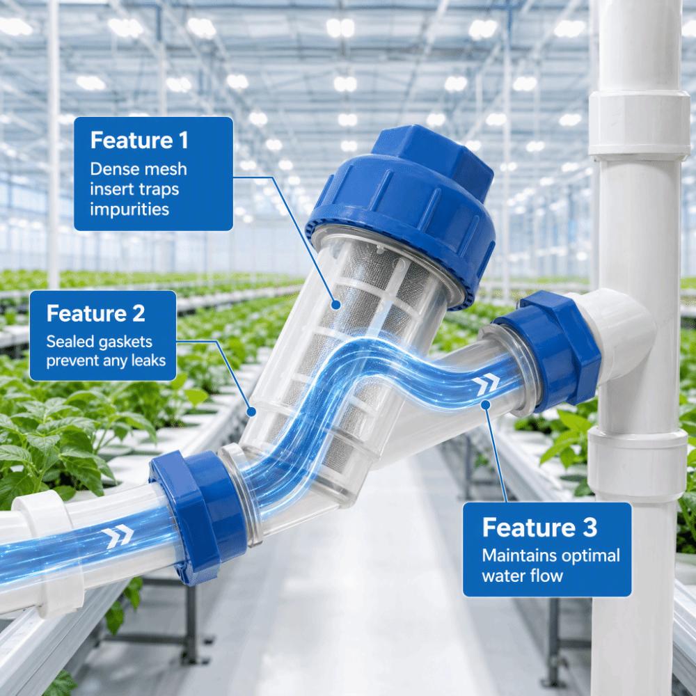 PP Poultry Drinking Water Filter Transparent Breeding Water Filter Poultry Farm